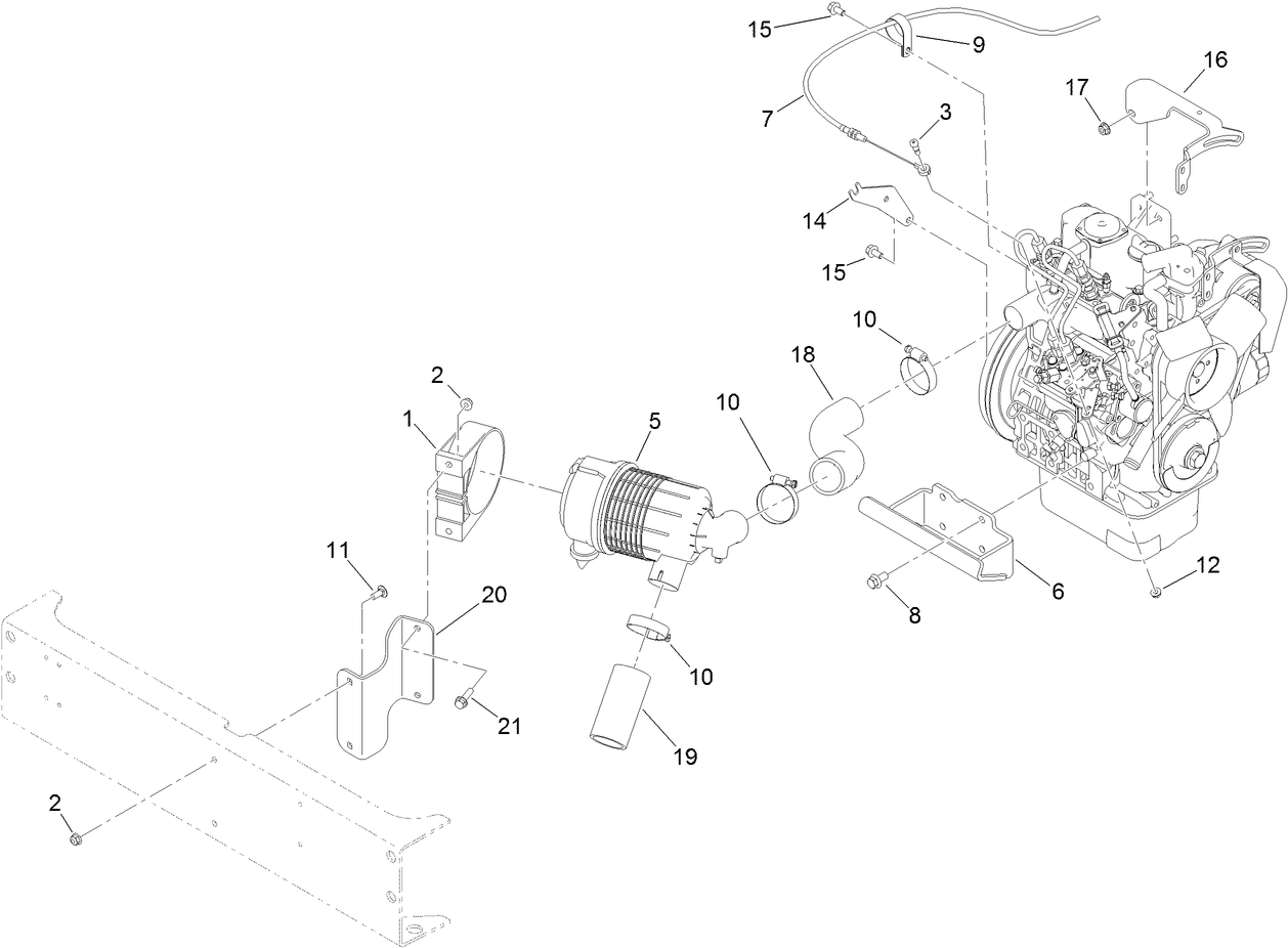 Air Cleaner and Throttle Cable Assembly
