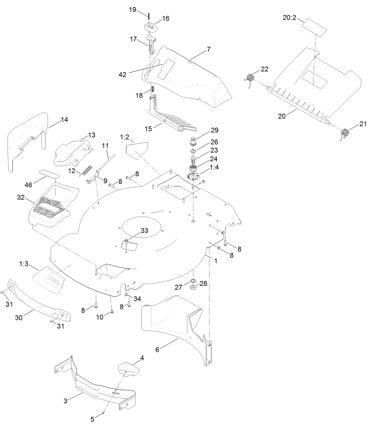 Housing and Rear Deflector Assembly