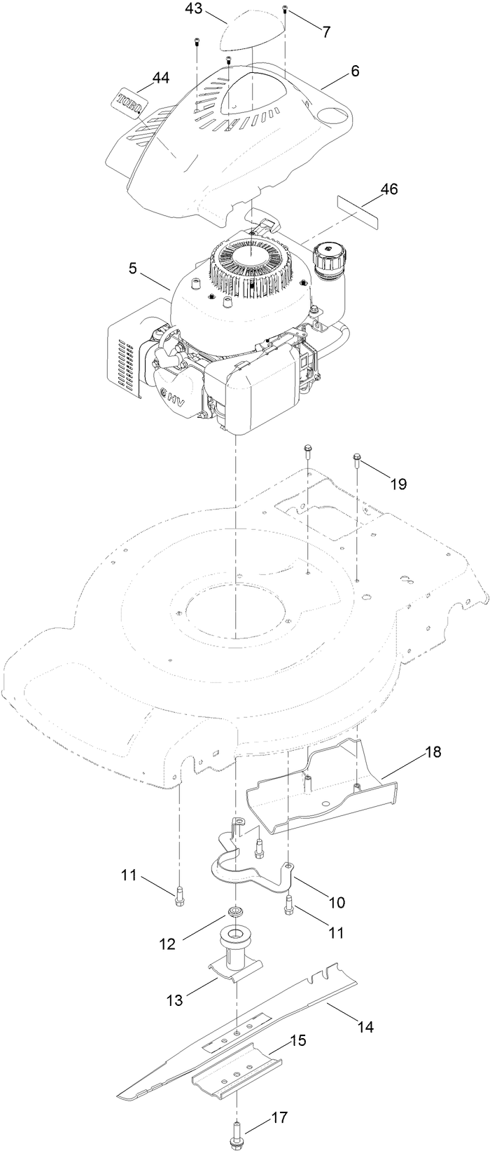 Engine and Blade Assembly