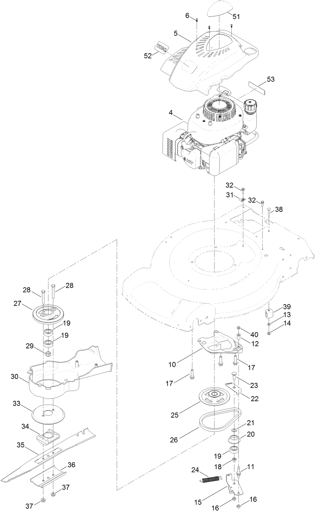 Engine and Blade Assembly