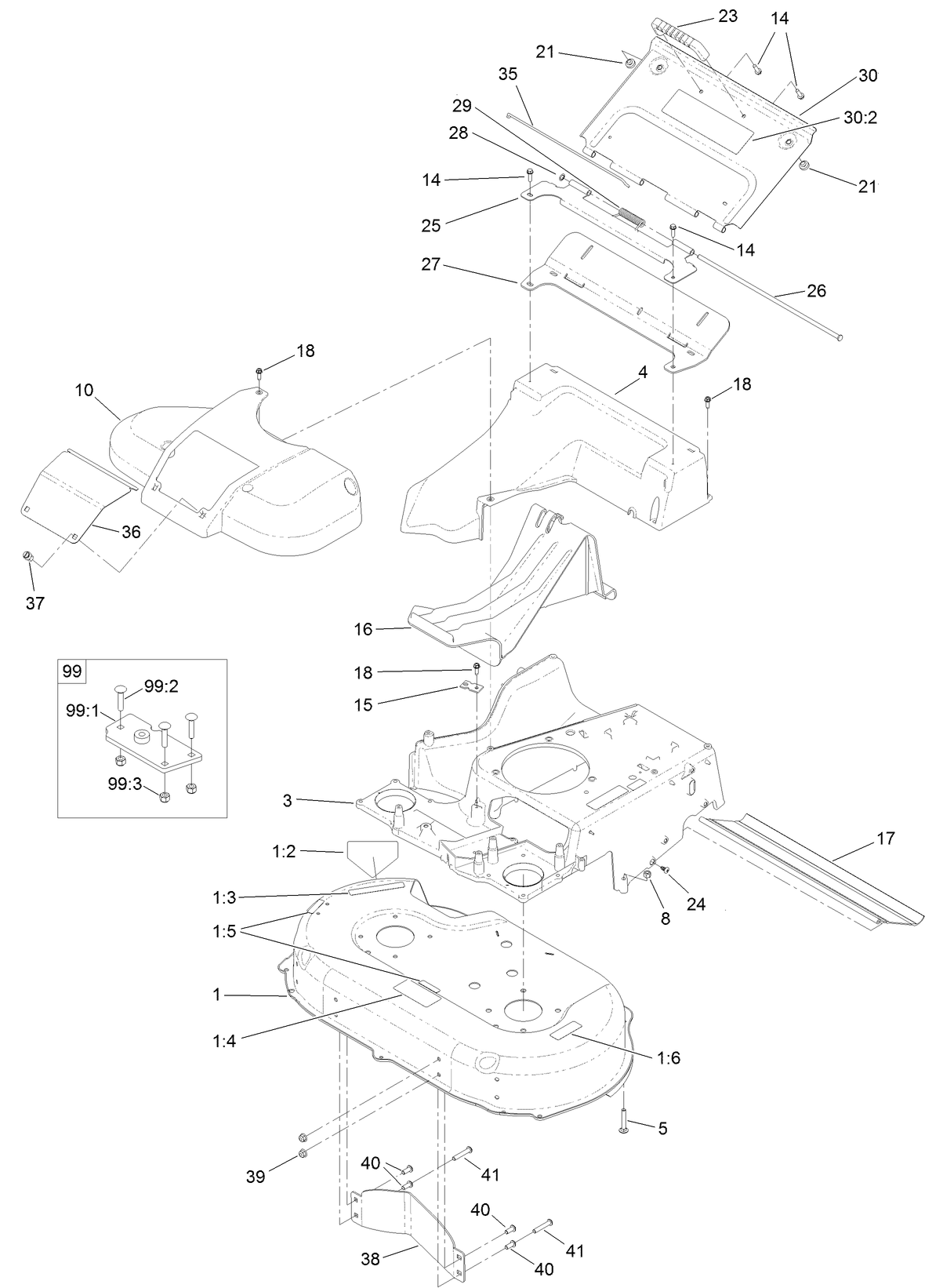 Deck, Frame and Chute Assembly