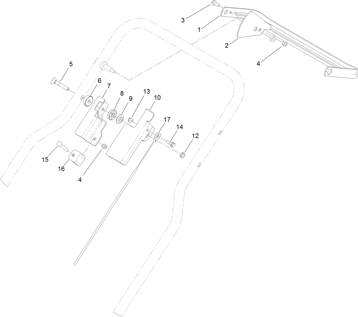 Brake Cable and Control Bar Assembly