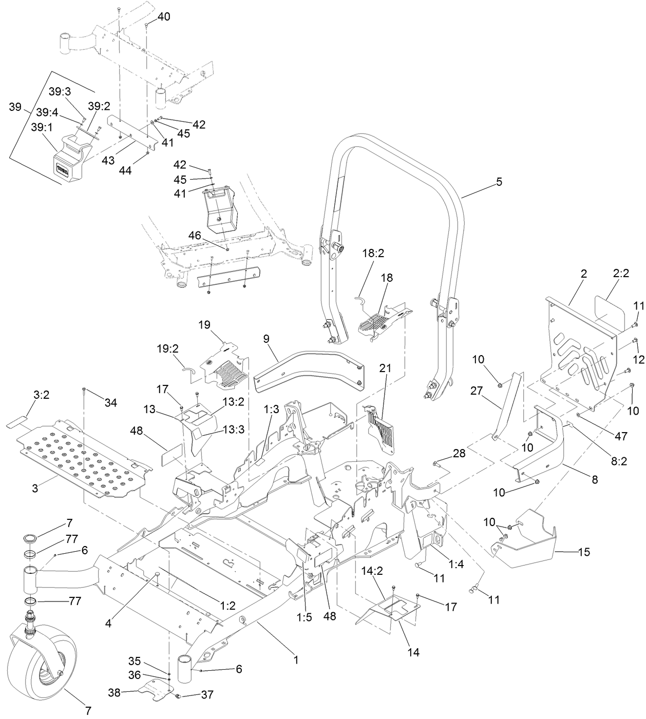 Frame, Caster and Z Stand Assembly
