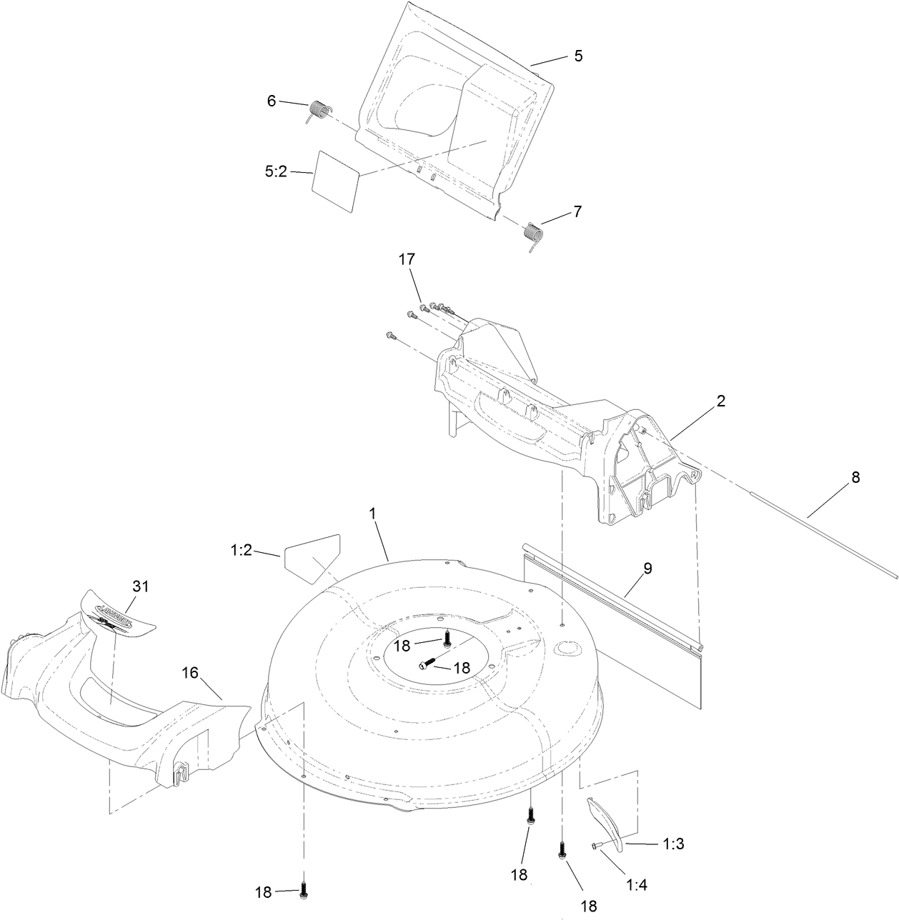 Deck, Side Chute and Rear Door Assembly