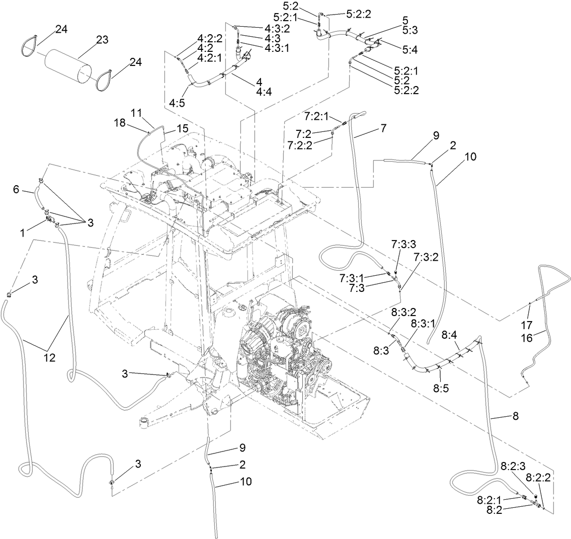 Engine Hose Routing Assembly