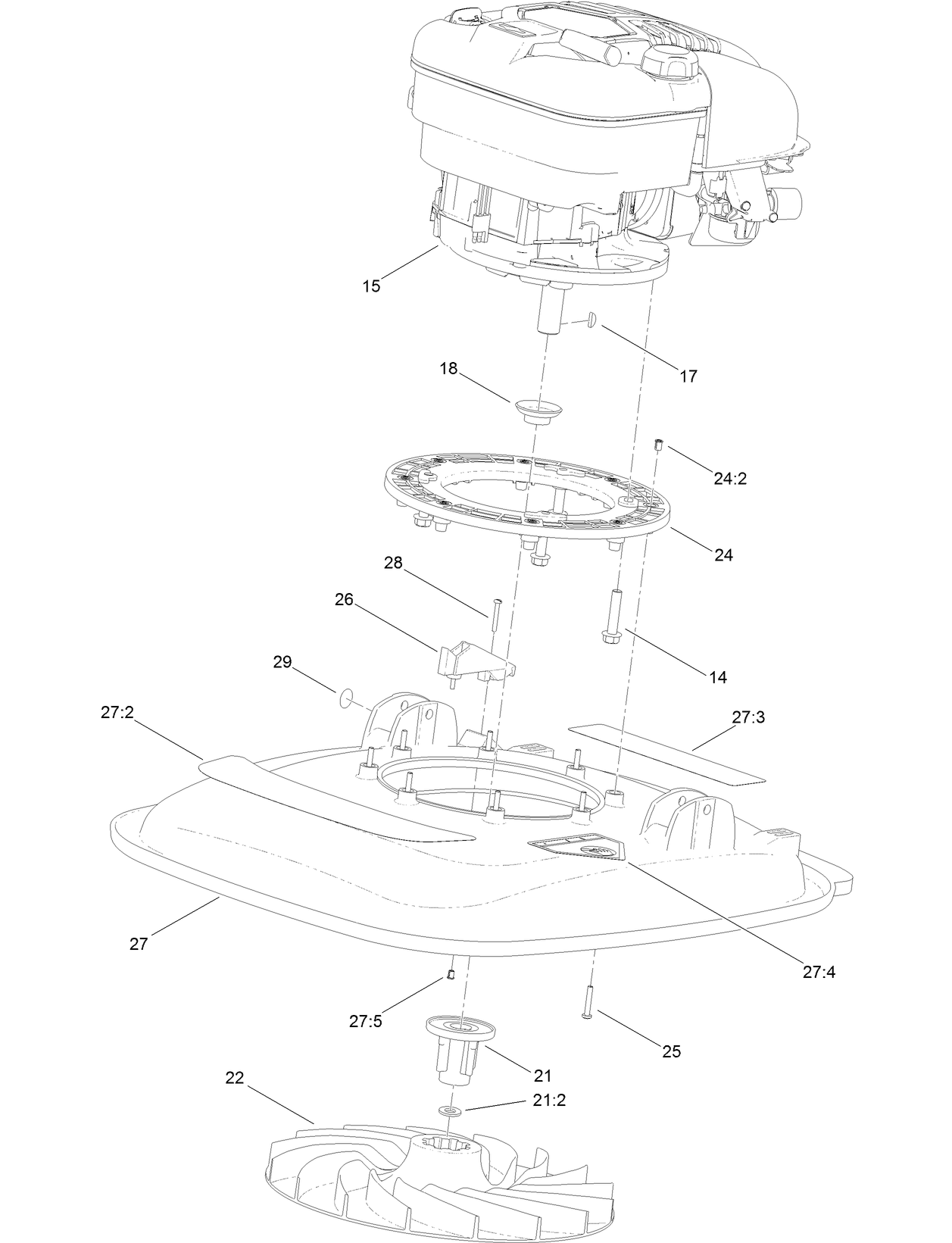 Engine and Deck Assembly