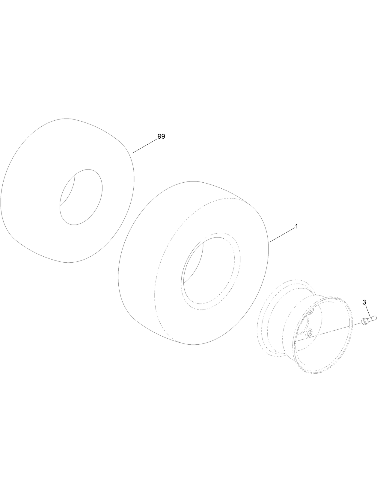 2 Ply Wheel and Tire Assembly No. 131-3671
