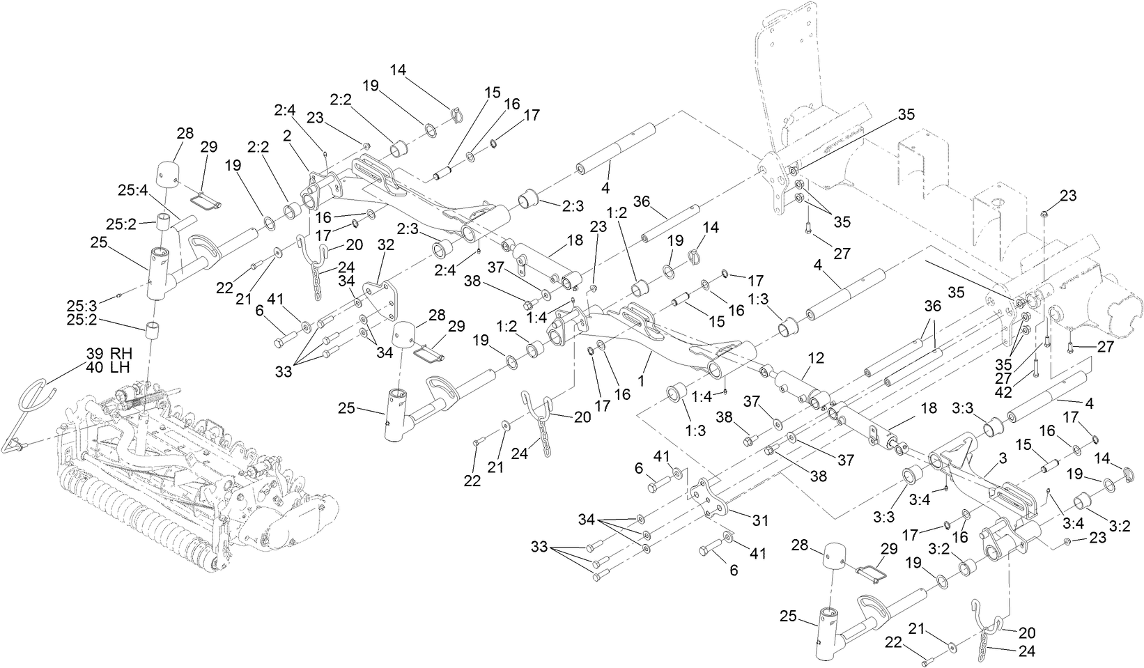 No. 1, No. 4 and No. 5 Lift Arm Assembly