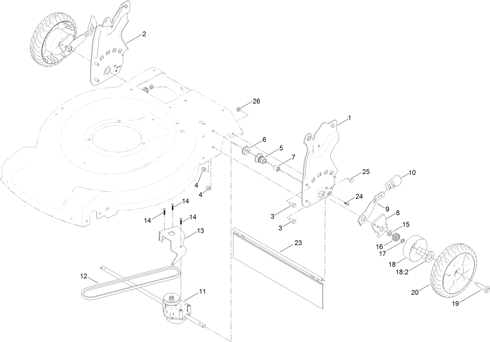 Height-of-Cut and Rear Wheel Assembly