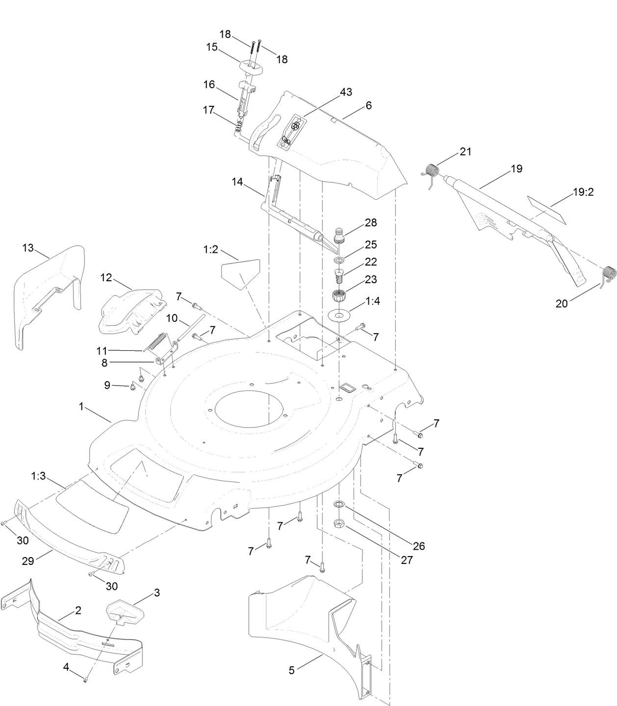Deck, Side Chute and Rear Door Assembly