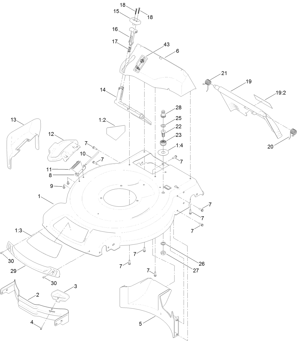 Deck, Side Chute and Rear Door Assembly