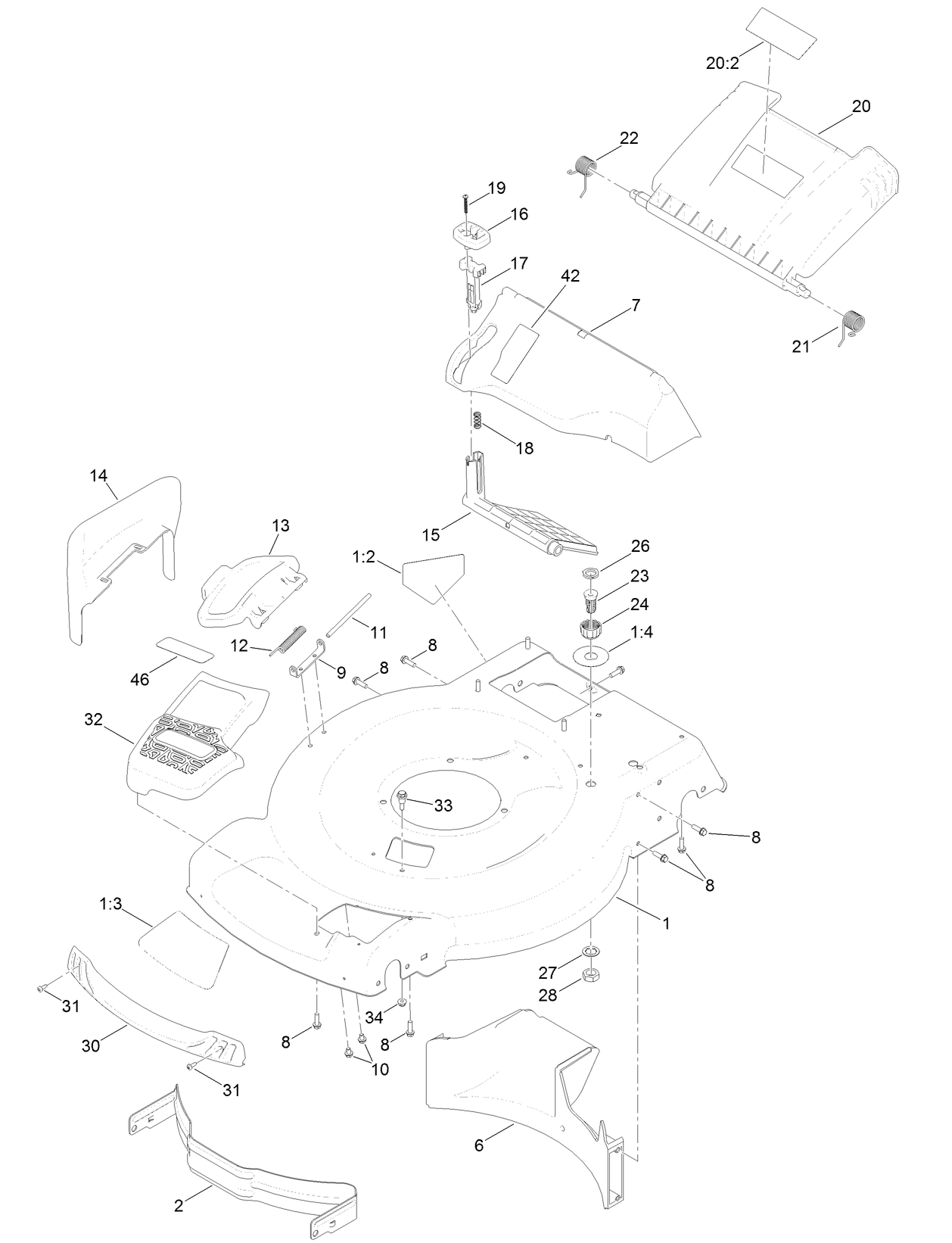 Housing and Rear Deflector Assembly