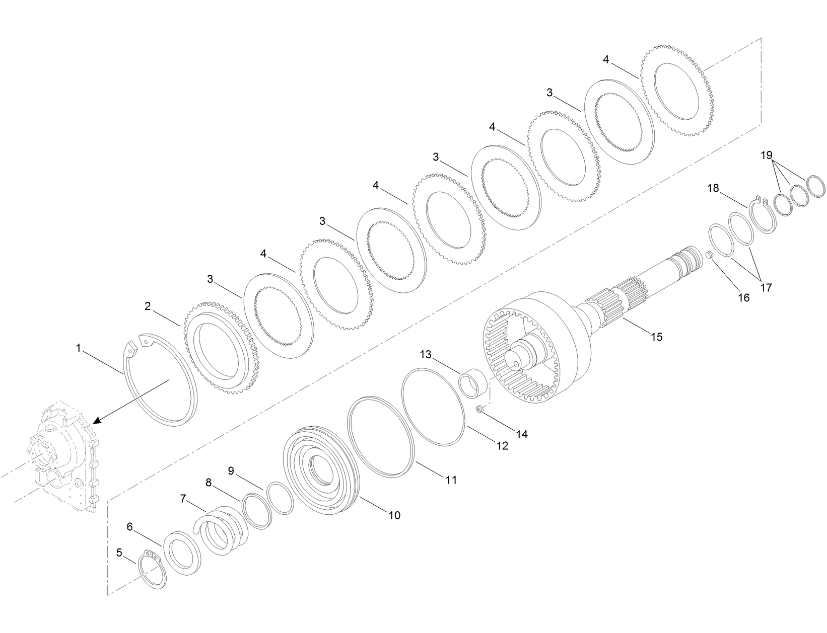 Clutch Shaft Assembly Transmission Assembly No. AU106132