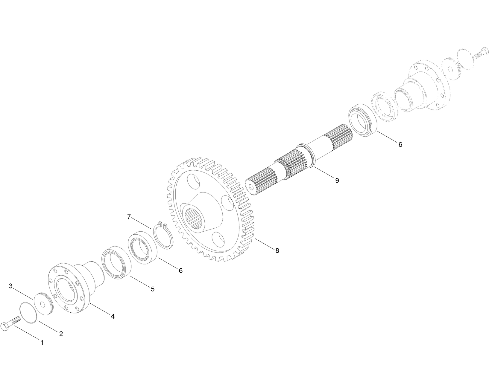 Output Shaft Assembly Transmission Assembly No. AU106132
