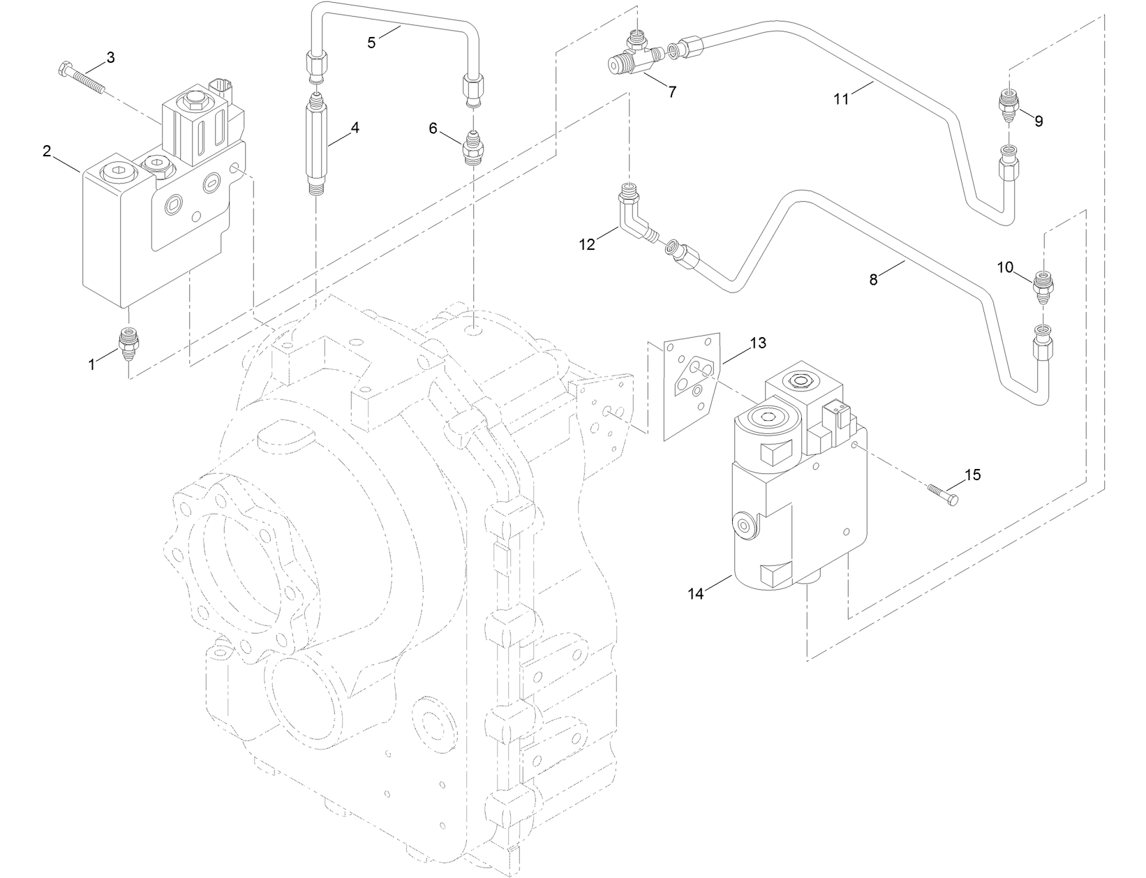 Valves And Pipes Assembly Transmission Assembly No. AU106132