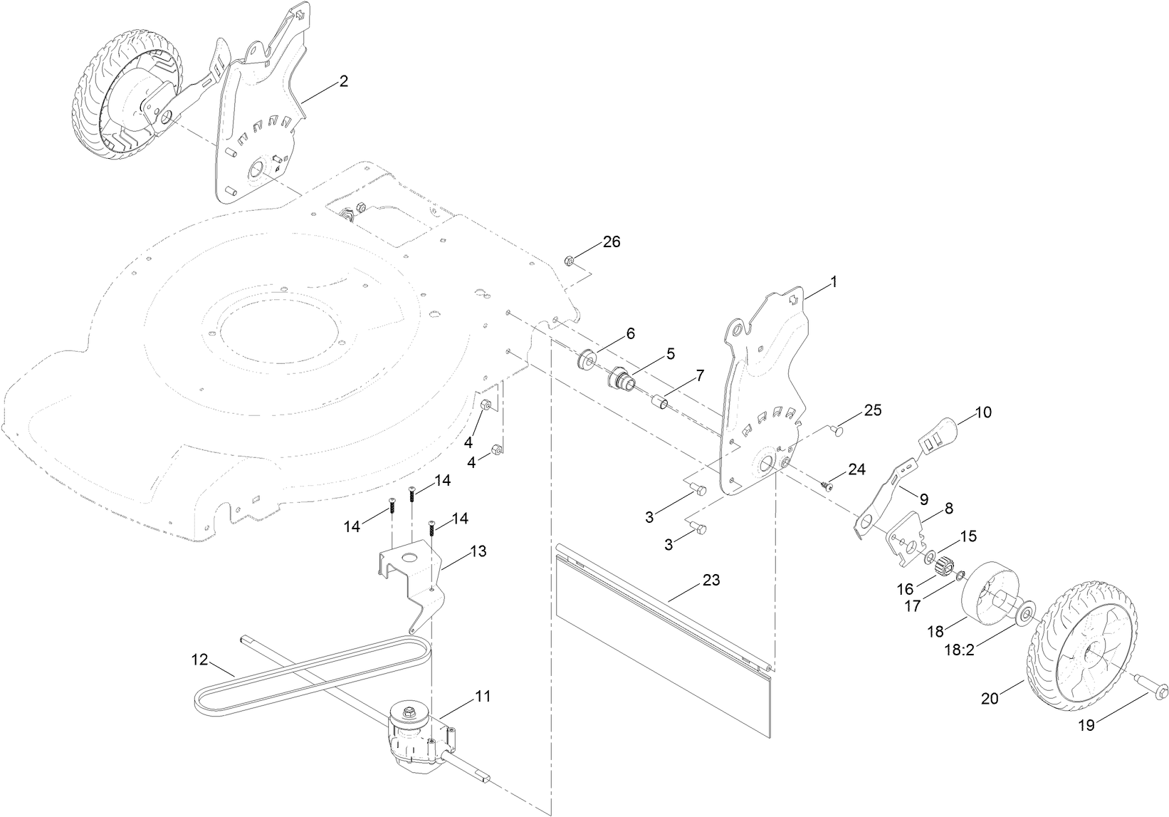 Height-of-Cut and Rear Wheel Assembly