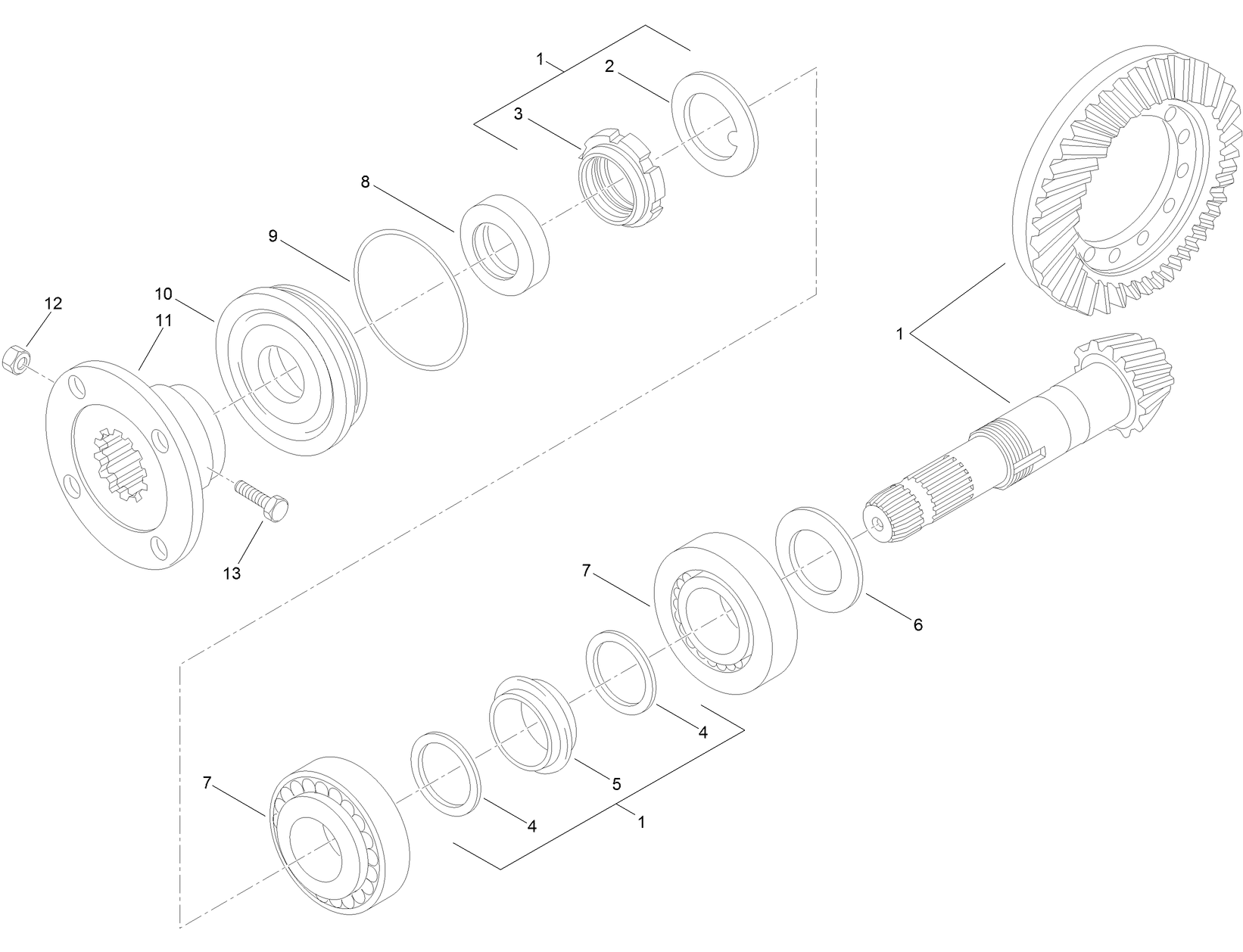 Bevel Gear Set Assembly Axle Assembly No. AU106863