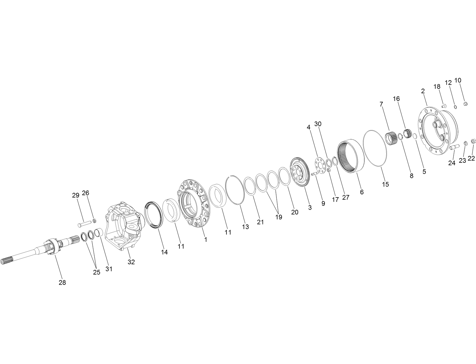 Wheel Hub Group Assembly No. 131-7036