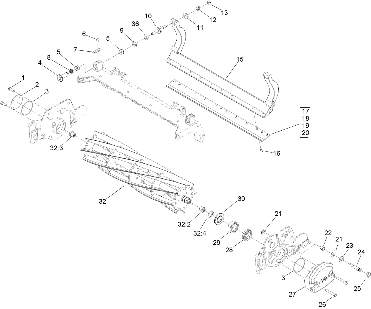 Reel and Bedbar Assembly