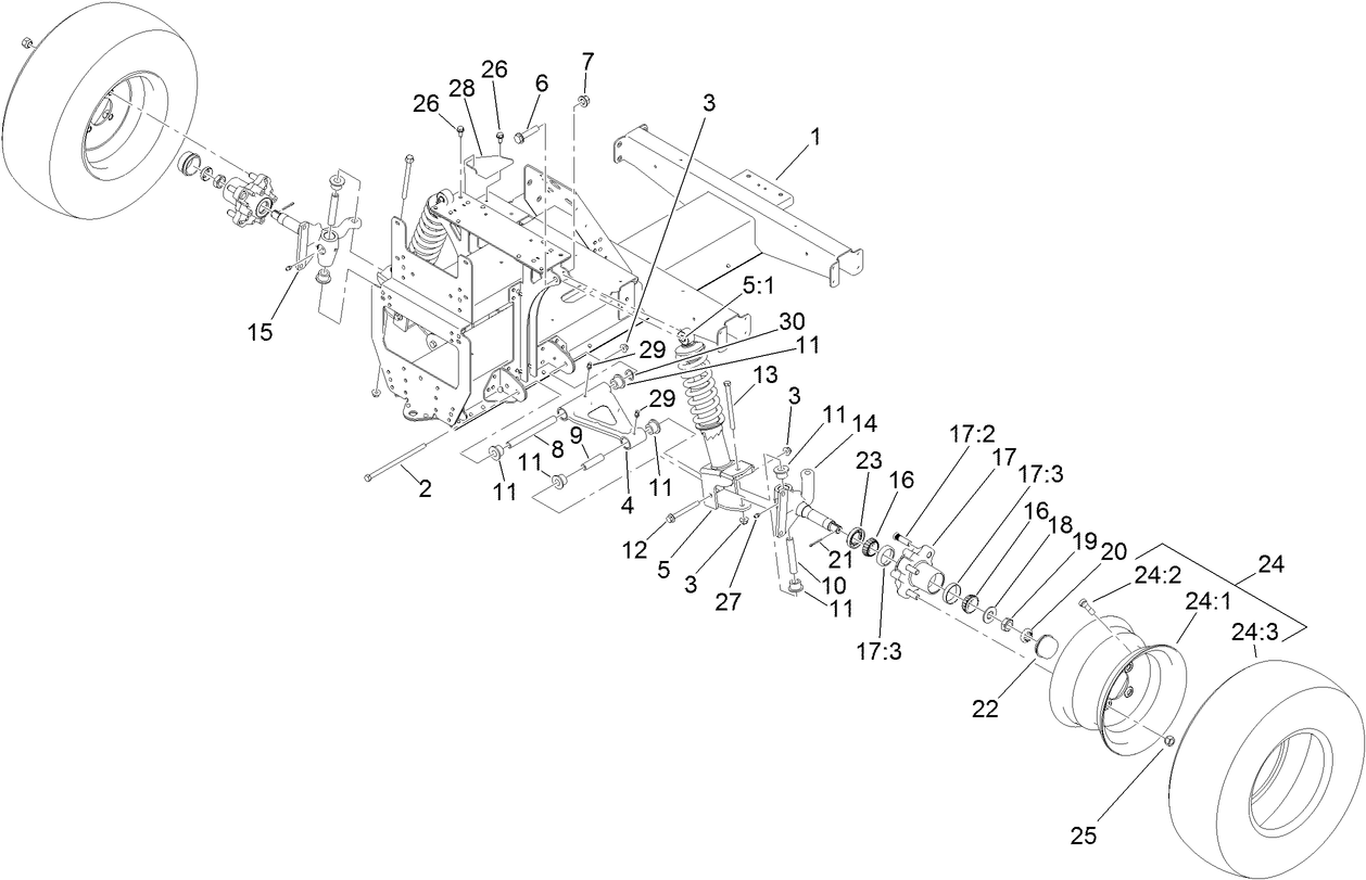 Front Frame and Suspension Assembly