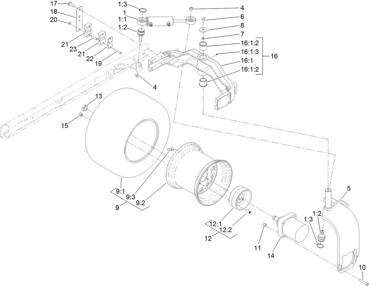 Rear Fork and Casting Assembly