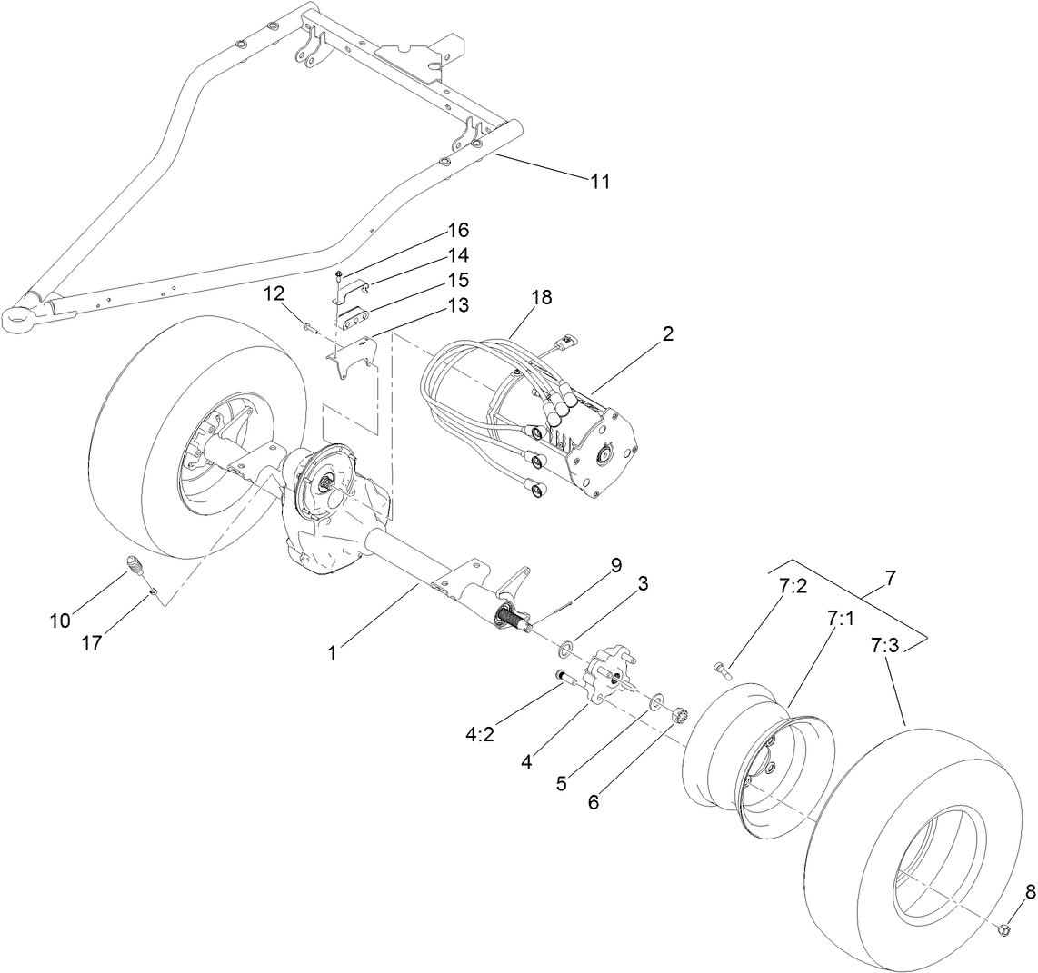 Rear Axle and Motor Assembly