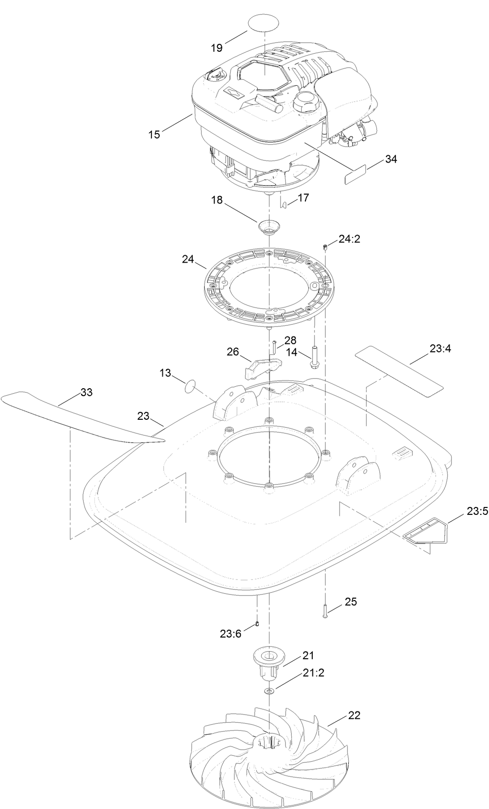 Engine and Deck Assembly