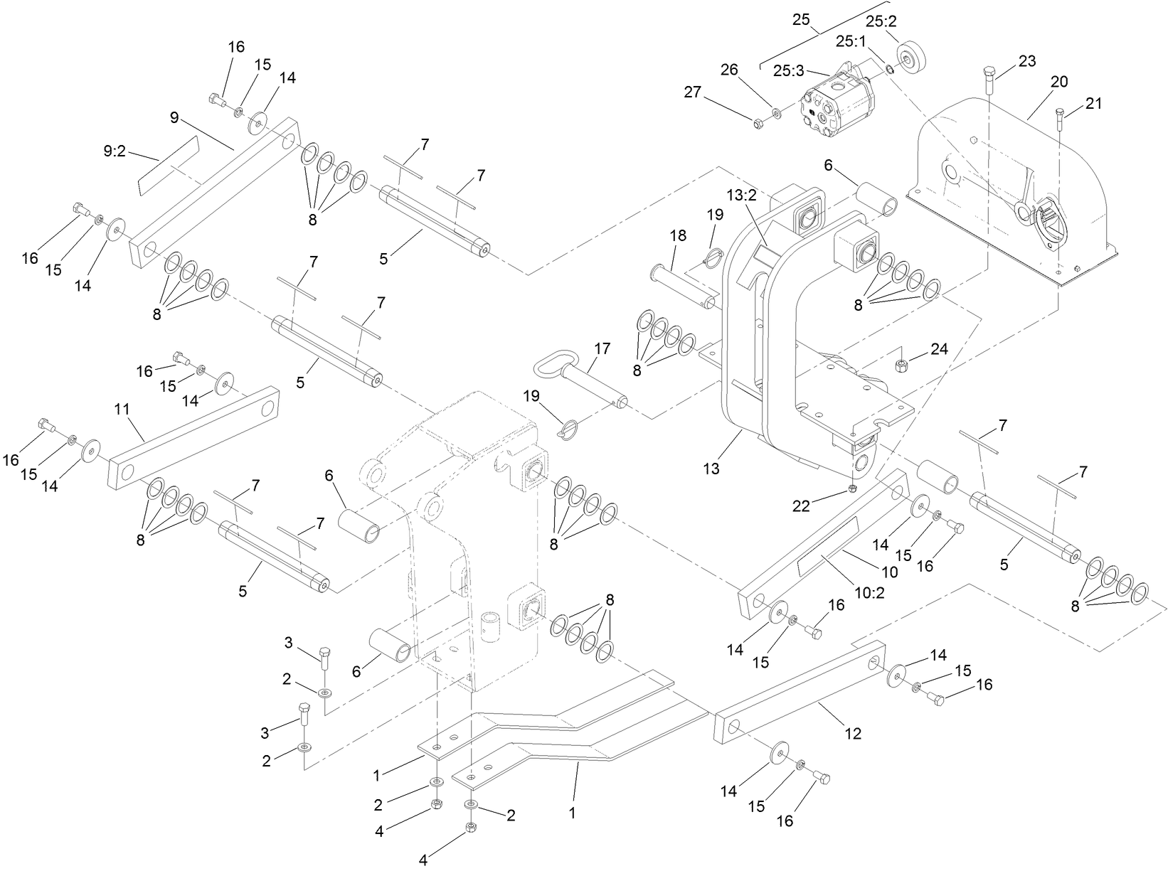 Plow Frame and Blade Mounting Assembly