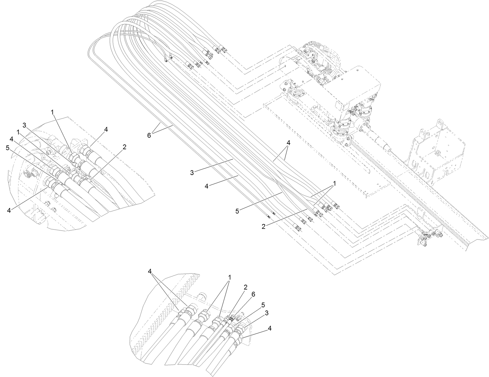 Thrust Frame Hydraulic Hose Assembly No. 6