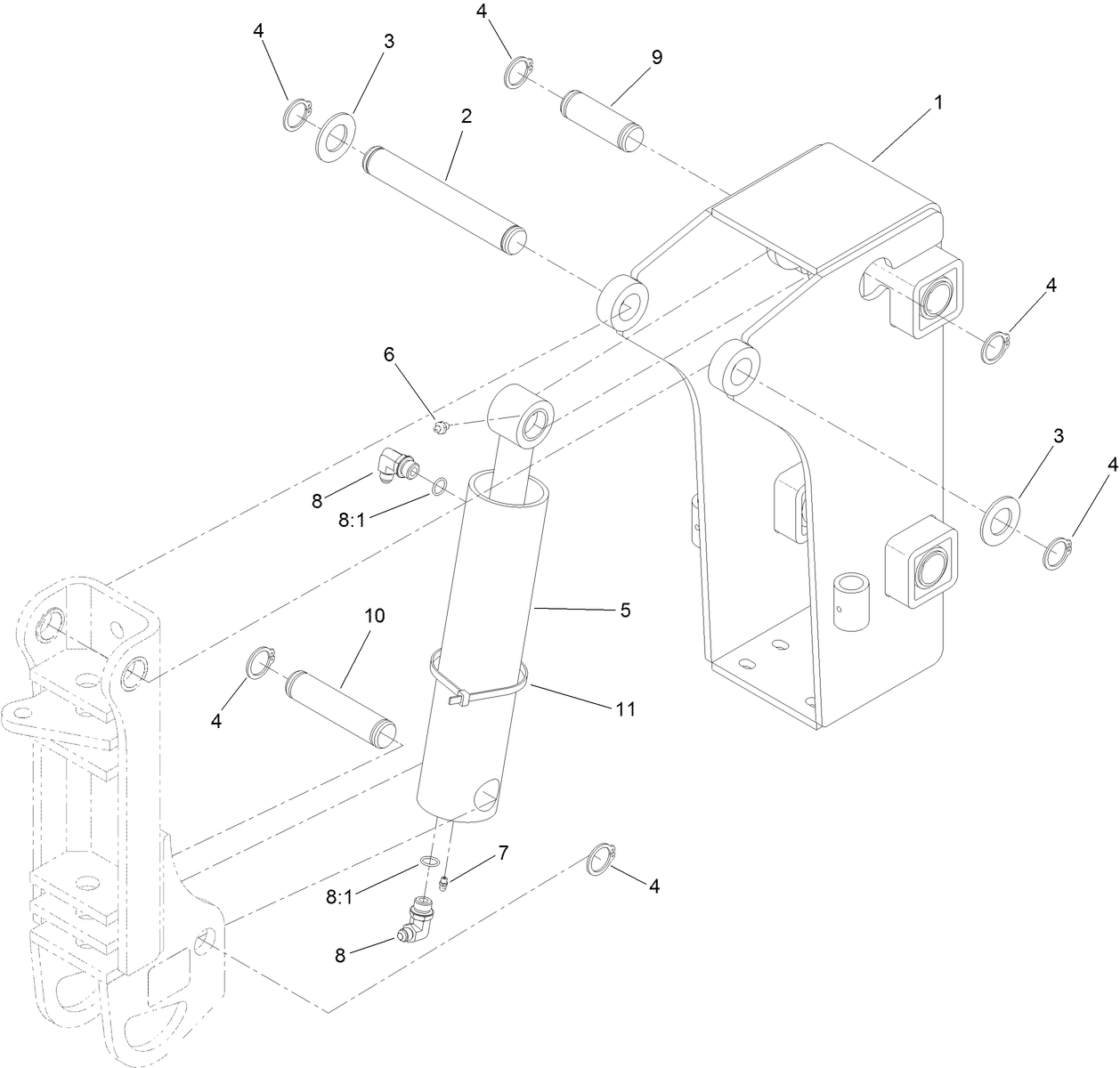 Plow Frame and Plow Cylinder Assembly