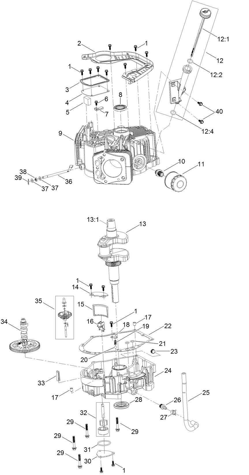 Crankcase Assembly Engine Assembly No. 127-9041