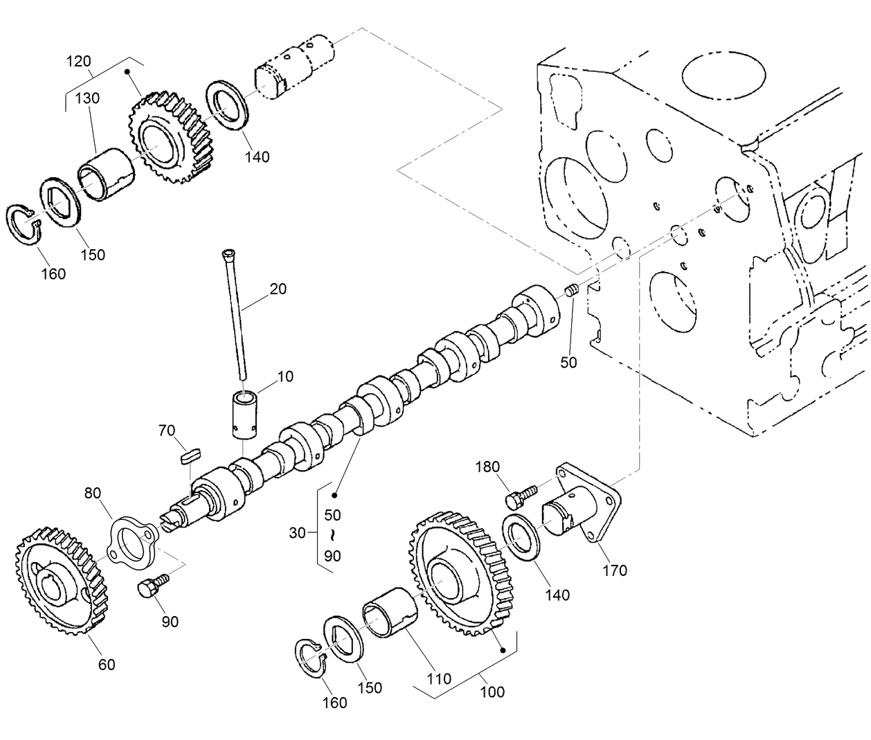 Cam Shaft and Idle Gear Assembly