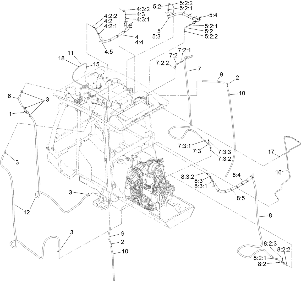 Engine Hose Routing Assembly