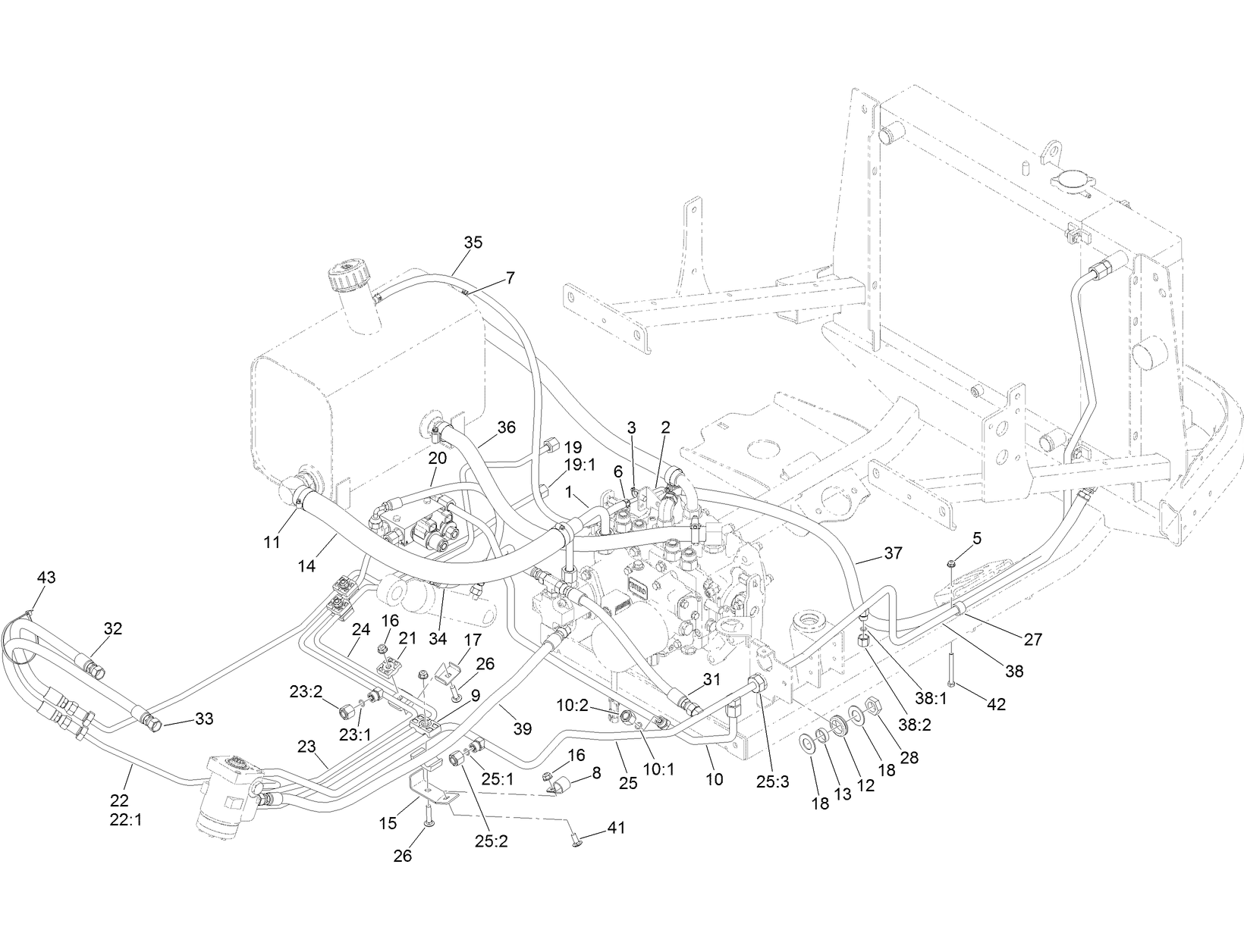 4 Wheel Drive Hydraulic Hose Assembly