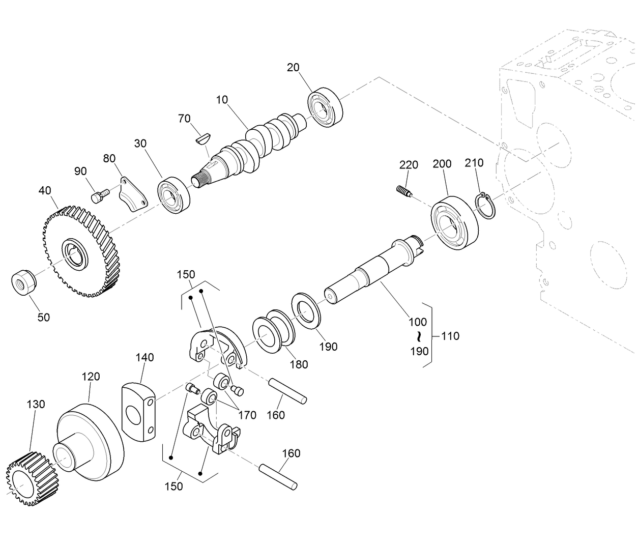 Fuel Camshaft and Governor Shaft Assembly