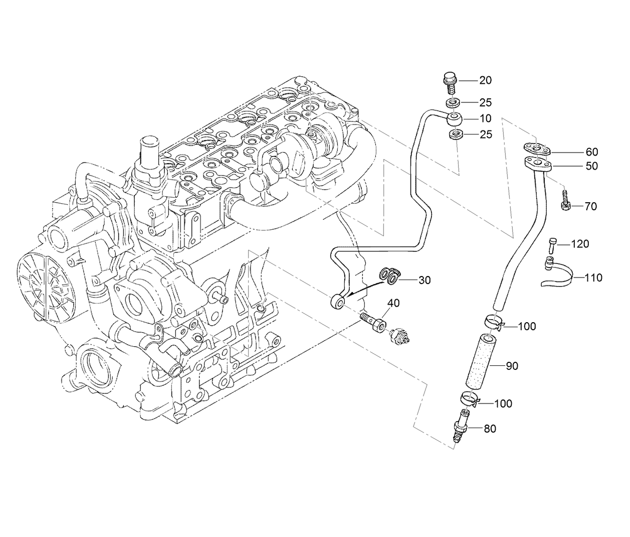 Oil Pipe (Turbo Charger) Assembly