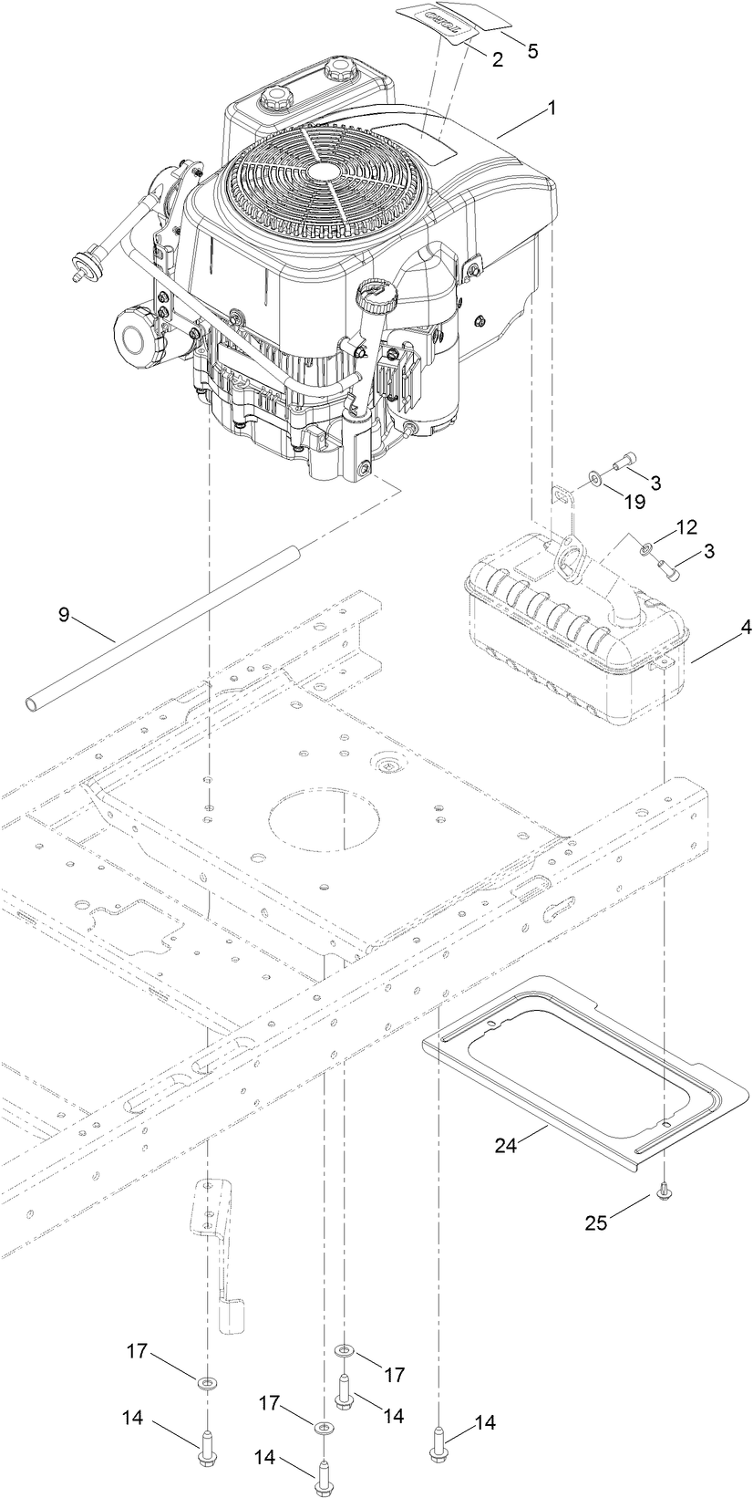 Engine and Muffler Assembly