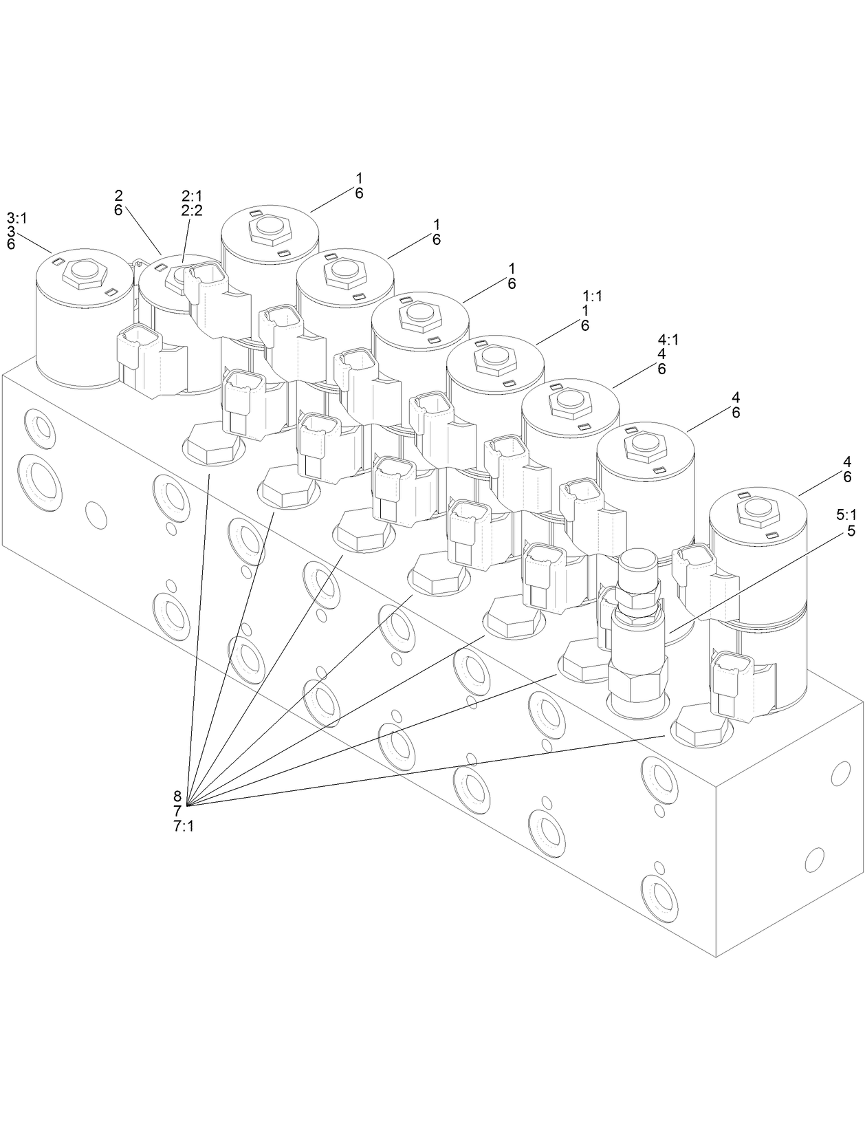 9 Section Hydraulic Valve Assembly No. AU111494