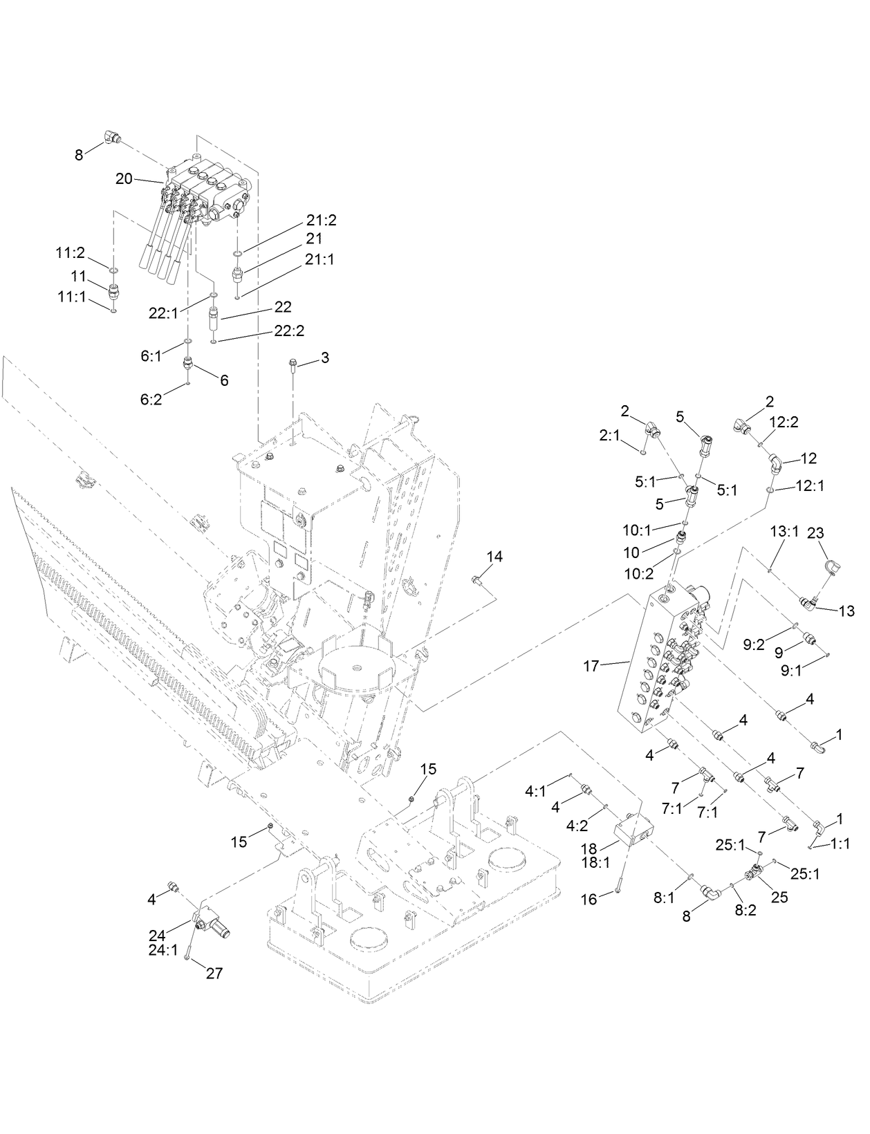 9 Section and 4 Spool Valve Assembly