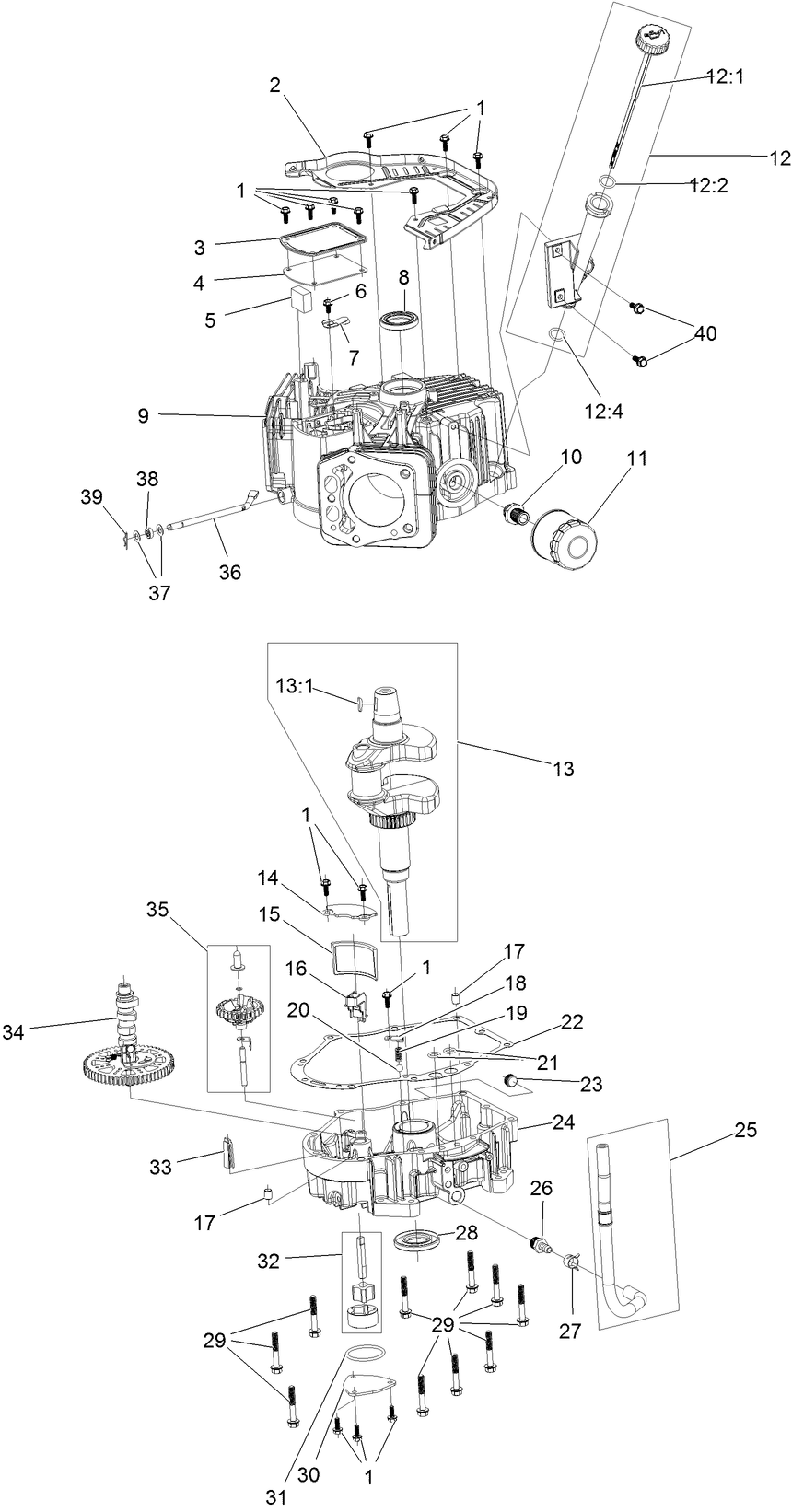 Crankcase and Crankshaft Assembly