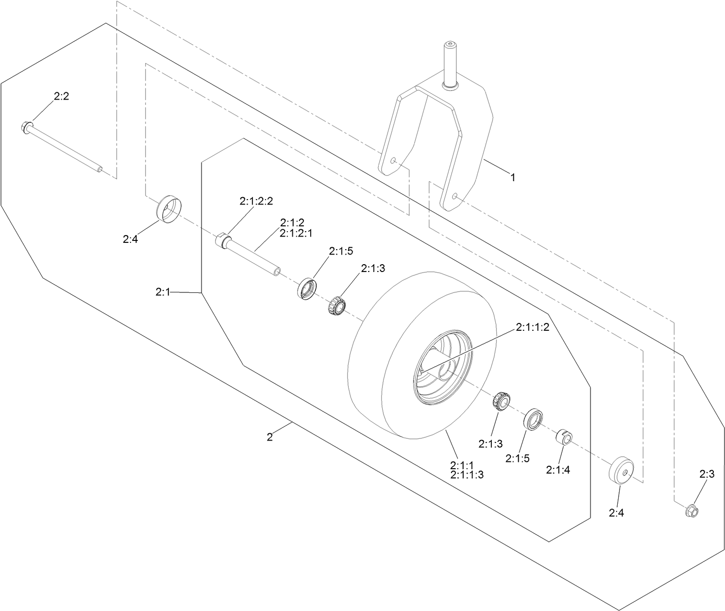Fork and Caster Wheel Assembly