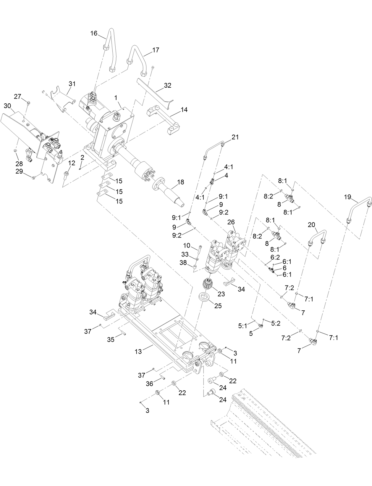 Rotary Gearbox and Carriage Assembly