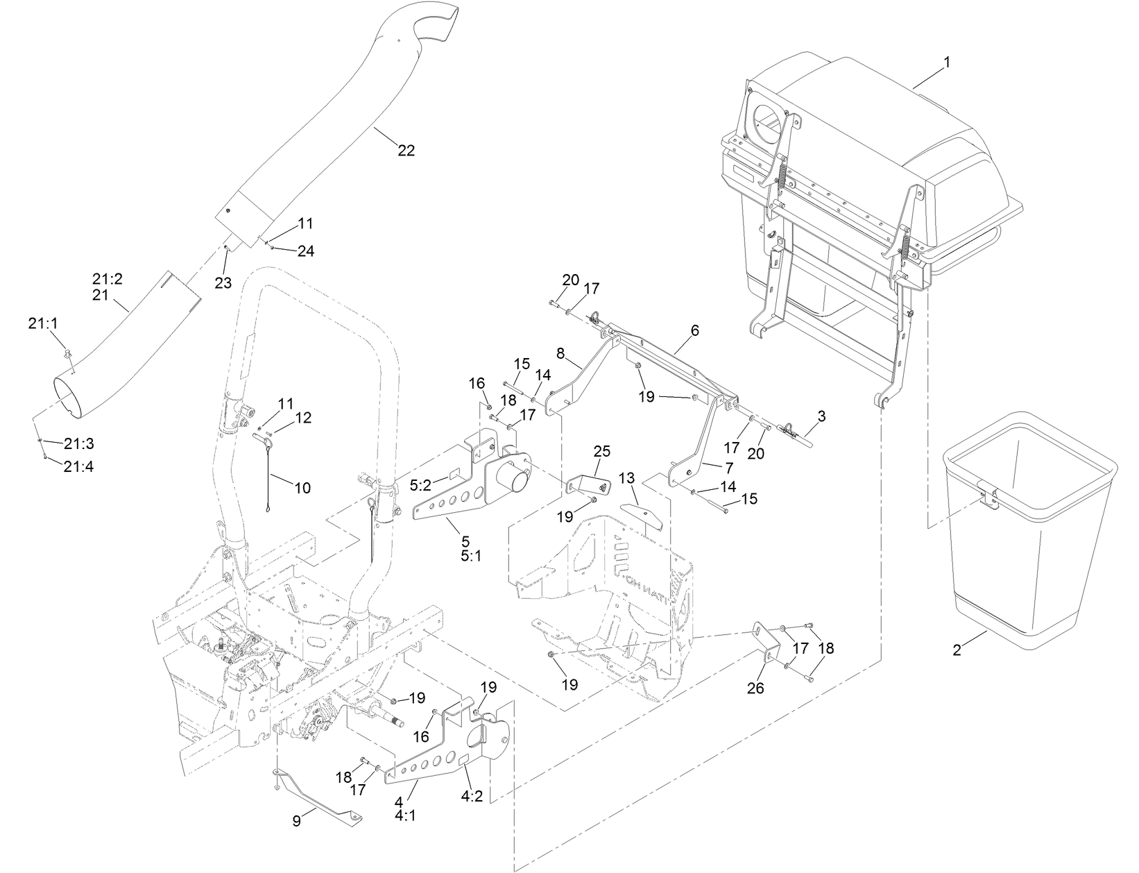 Twin Bagger and Hood Assembly