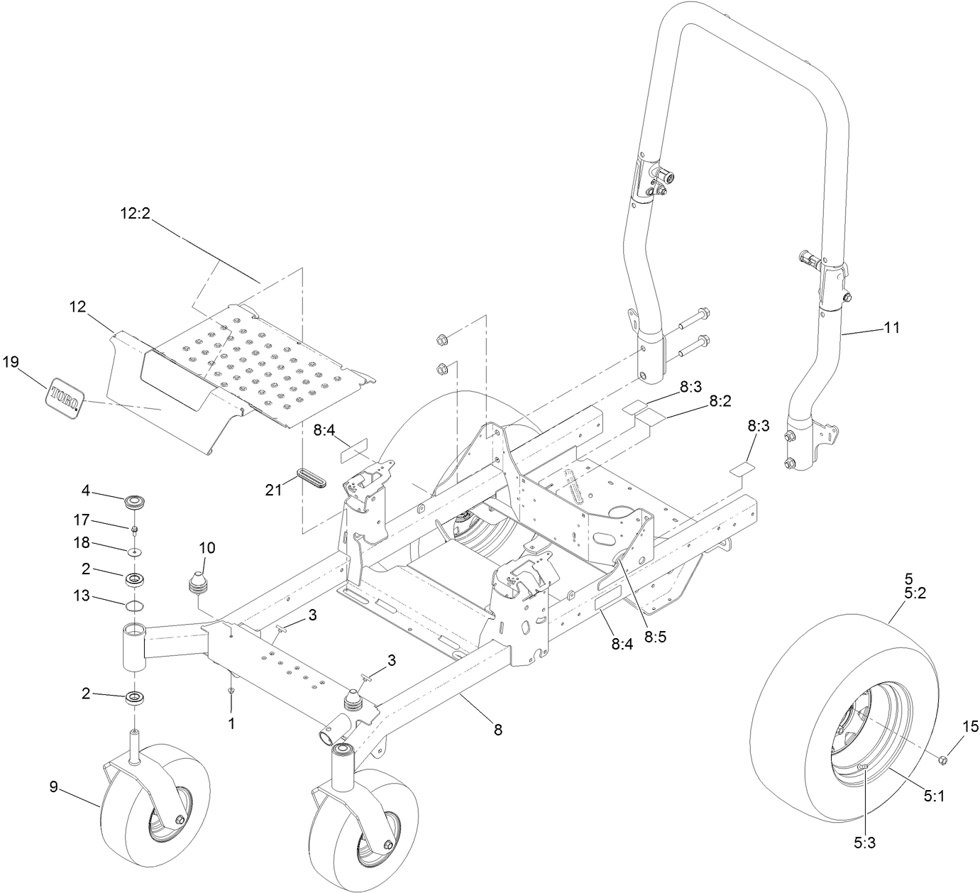 Frame, Roll-Over Protection System  and Wheel Assembly
