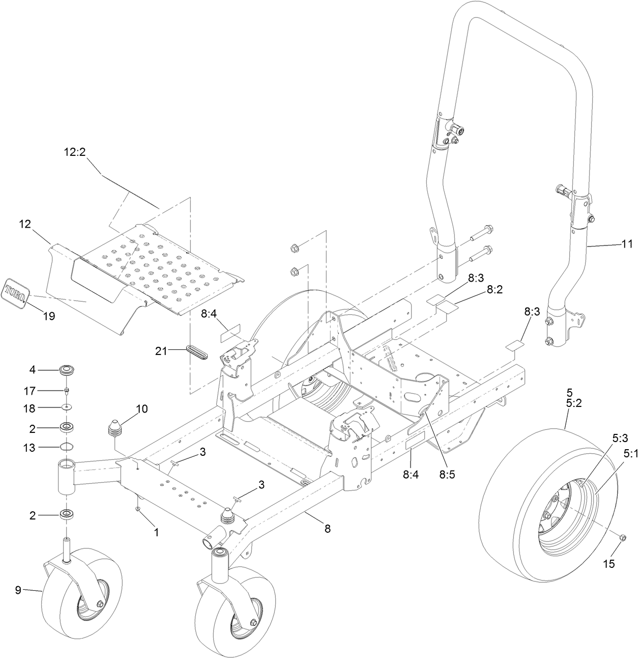 Frame, Roll-Over Protection System and Wheel Assembly