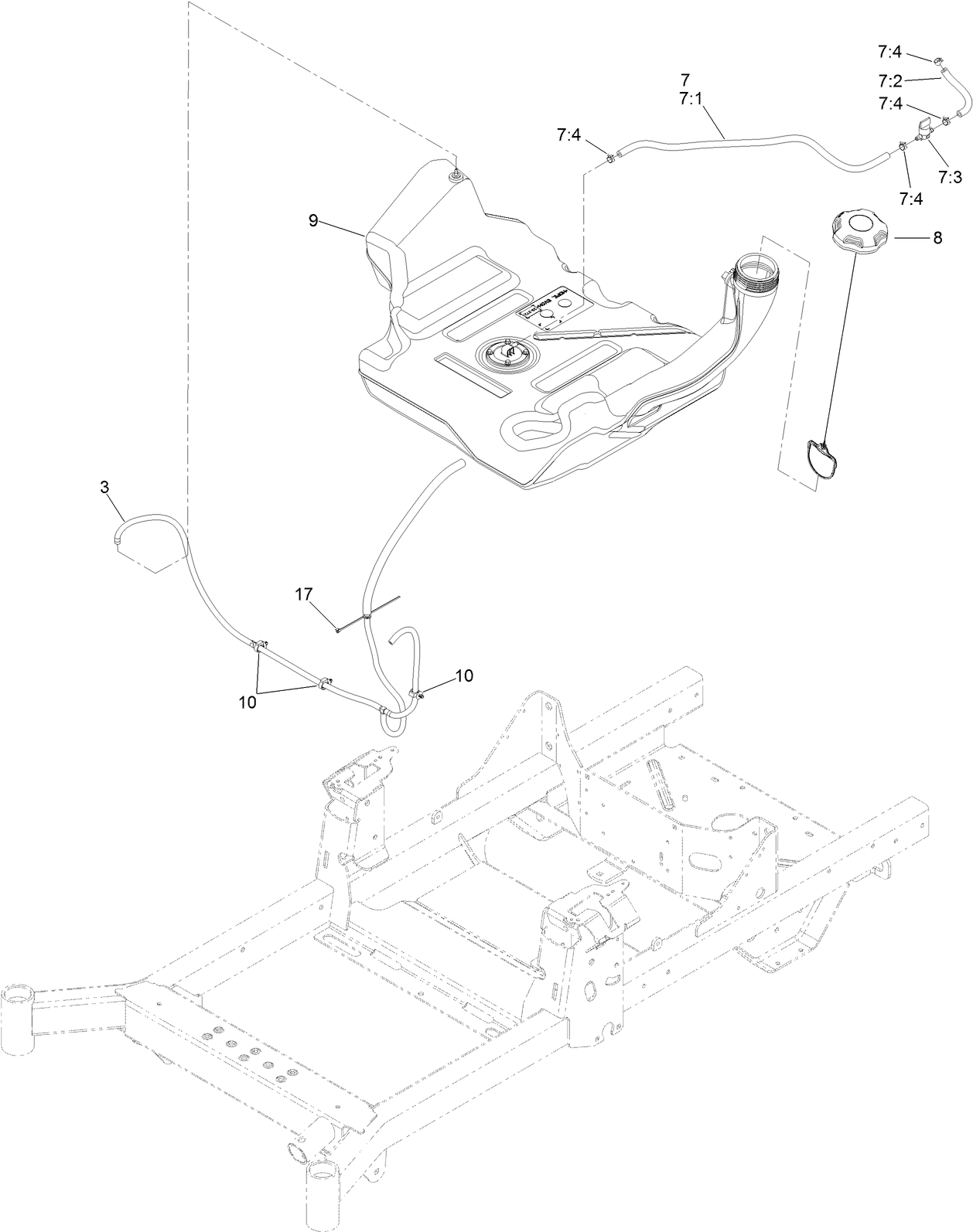 Fuel System and Vent Hose Assembly