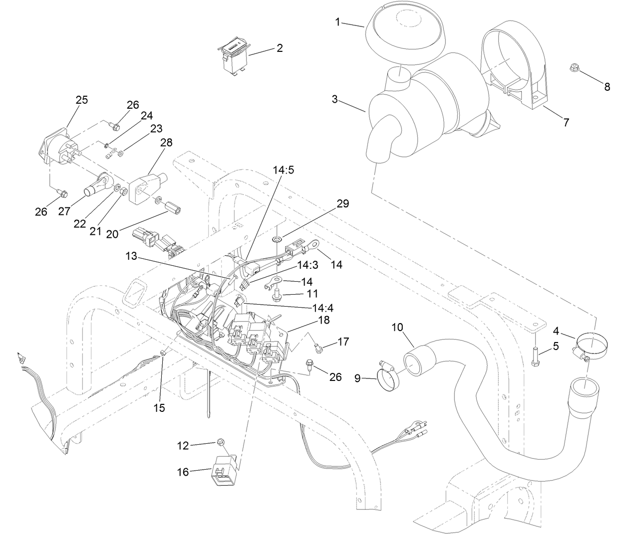 Wire Harness, Air Cleaner and Hose Assembly