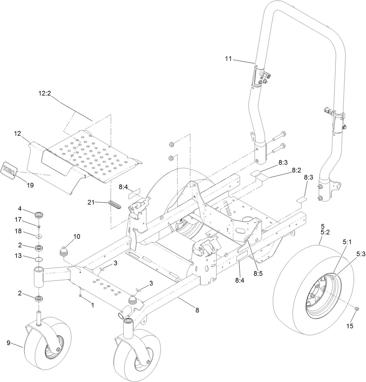 Frame, Roll-Over Protection System  and Wheel Assembly