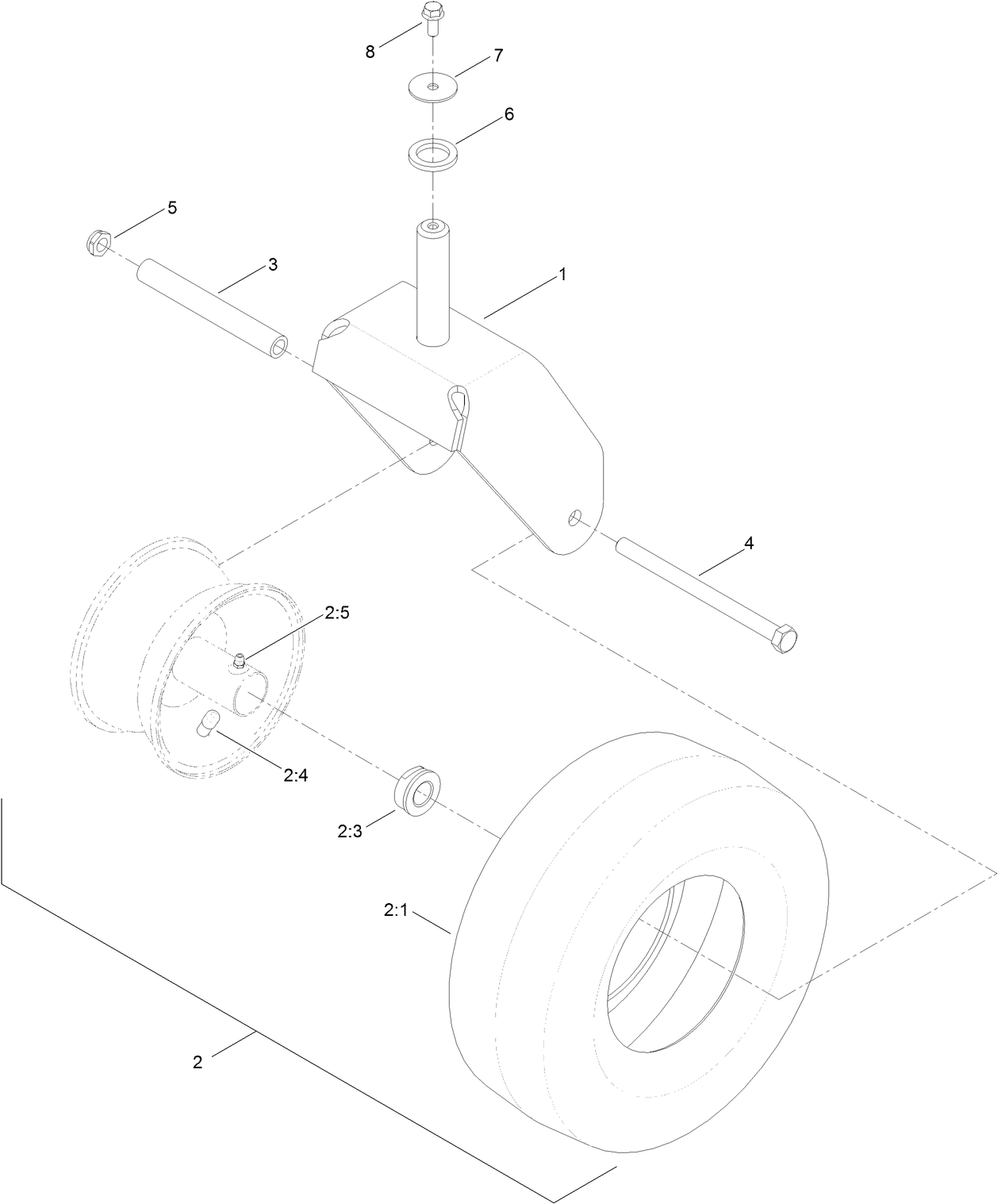 Caster, Wheel and Tire Assembly
