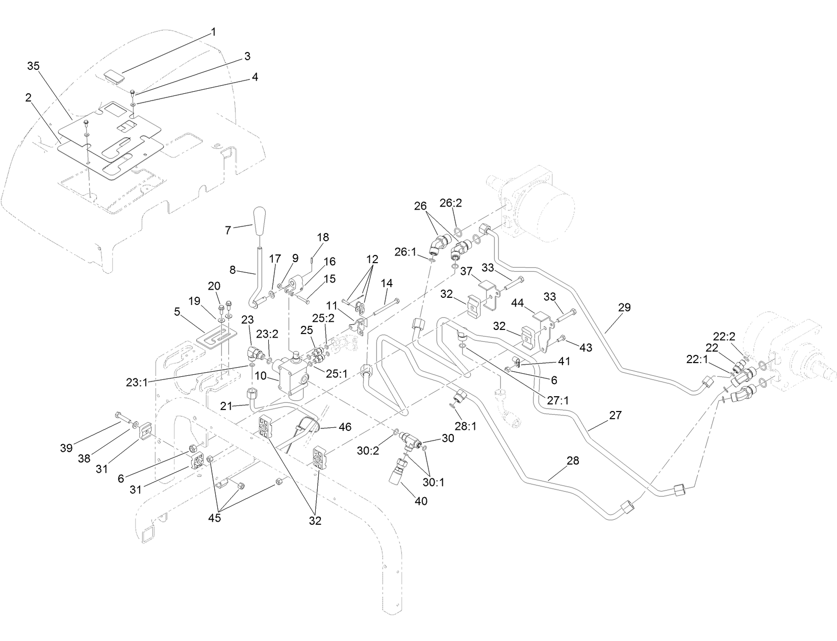 Lift Valve and Rear Tube Assembly